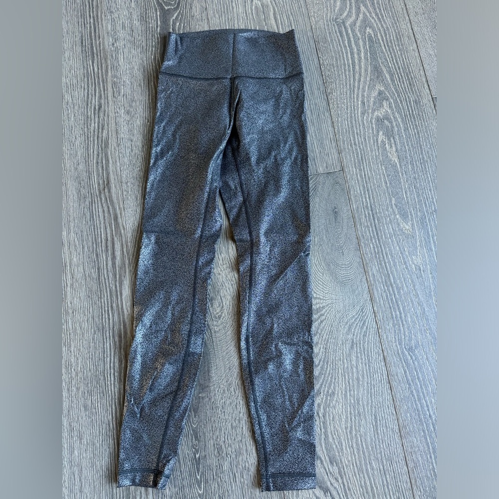 Lululemon Wunder Under Hi-Rise Tight 28" in Luminosity Foil Print Black Silver